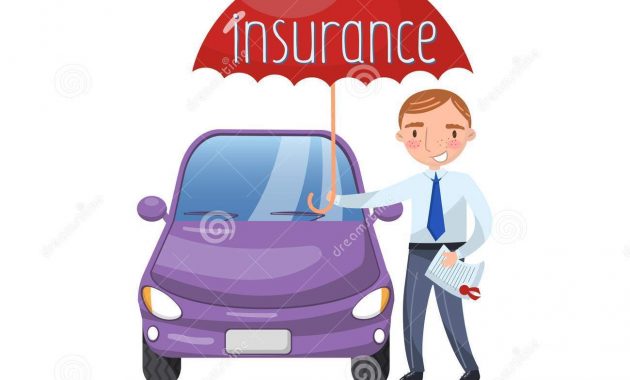 Insurance Agent Standing With Umbrella Protecting Car Auto in size 1300 X 1390