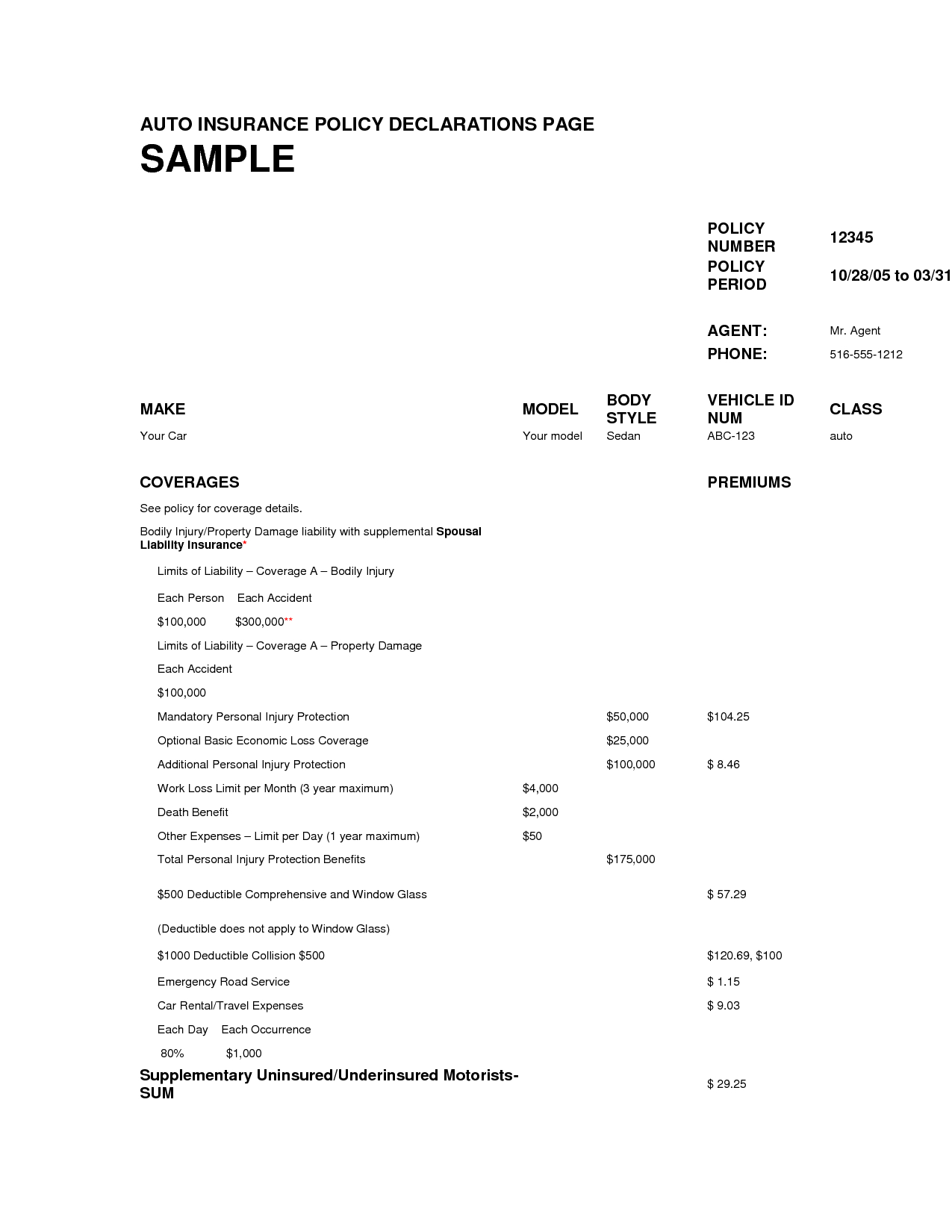 Insurance Auto Insurance Policy Number Example for size 1275 X 1650