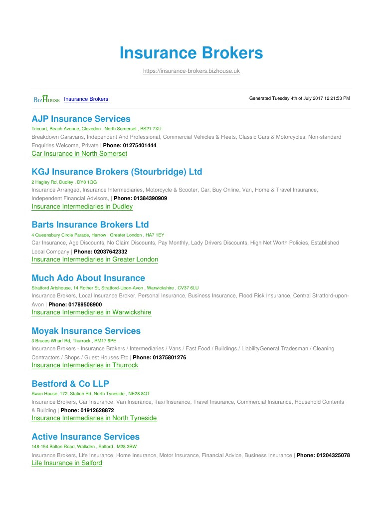 Insurance Brokers Bizhouseuk Pdf Archive pertaining to measurements 768 X 1024