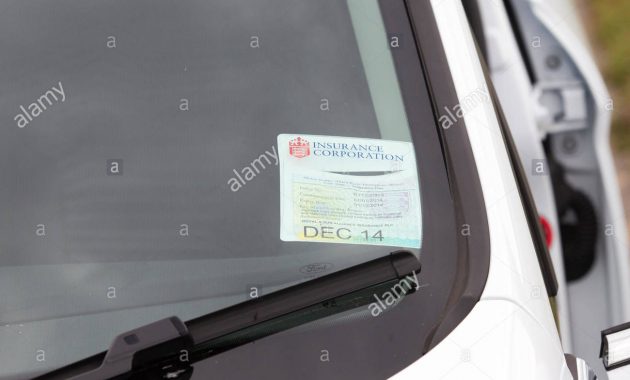 Insurance Car Certificate Display Windscreen Stock Photo pertaining to size 1300 X 1001