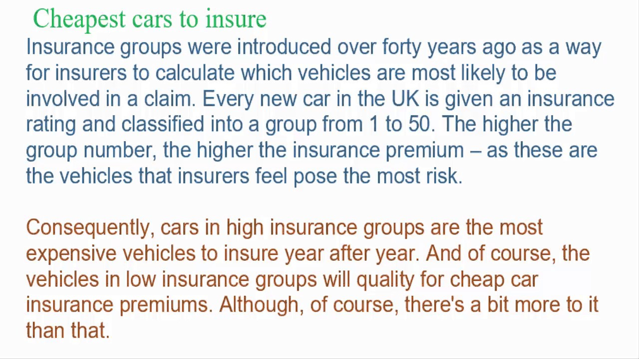 Insurance Car Insurance Groups in measurements 1280 X 720