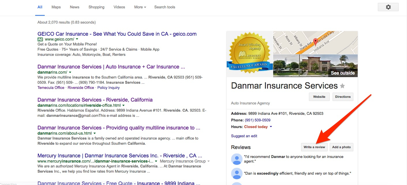 Insurance Reviews Riverside Ca Danmar Insurance Services inside measurements 1411 X 643