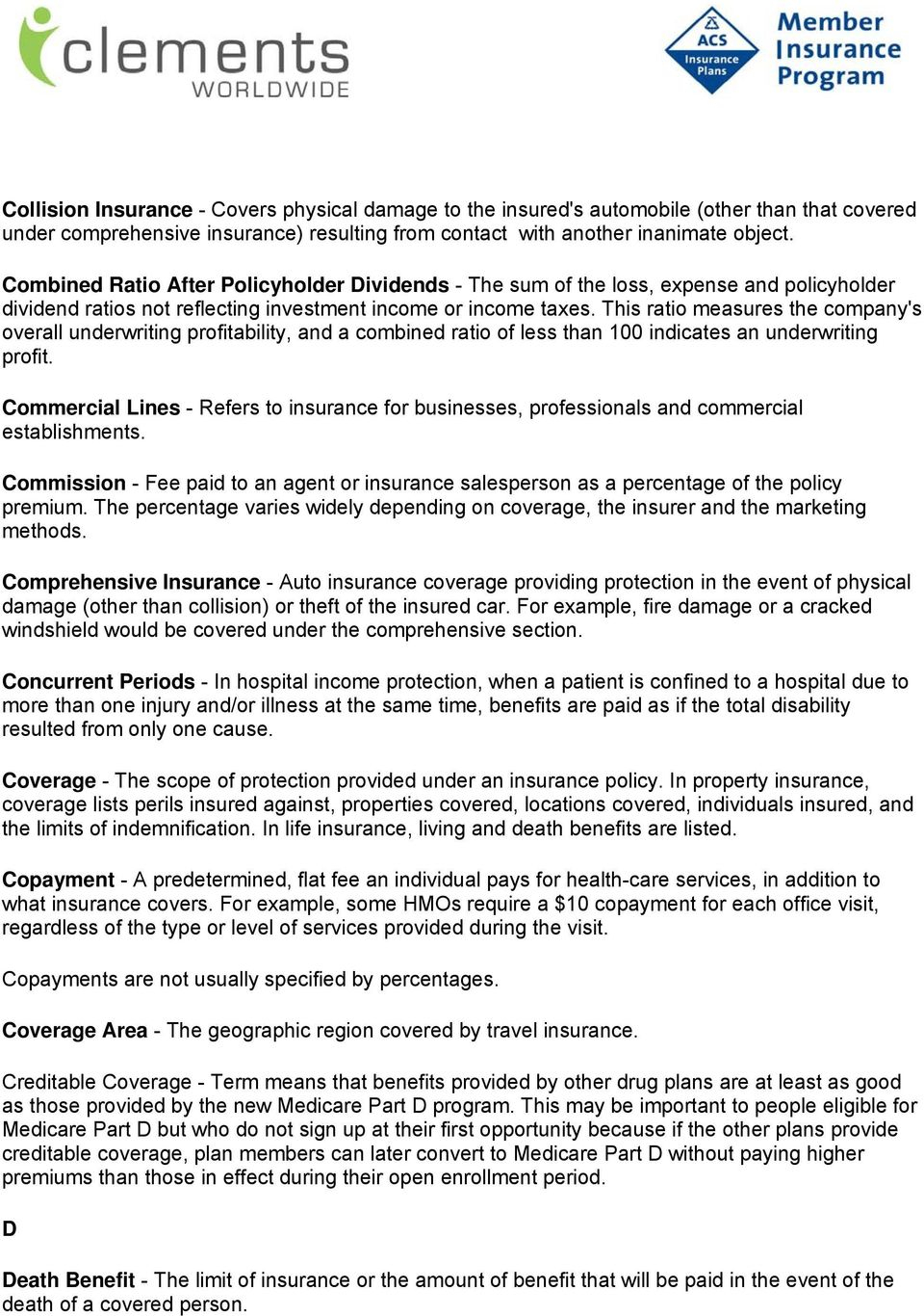 Insurance Terms Glossary Pdf Free Download throughout sizing 960 X 1366
