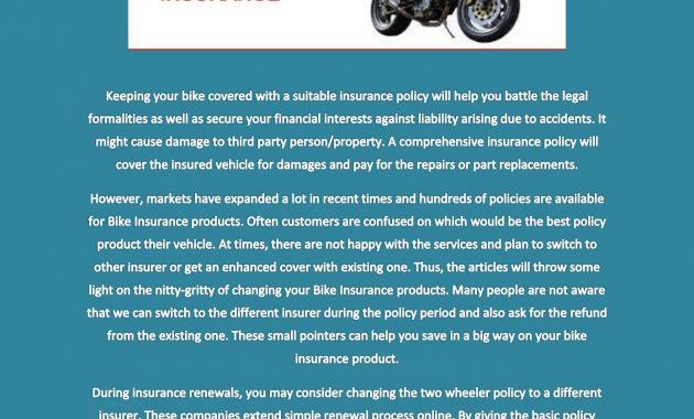 Know Your Bike Insurance Policy Well for dimensions 1391 X 1800