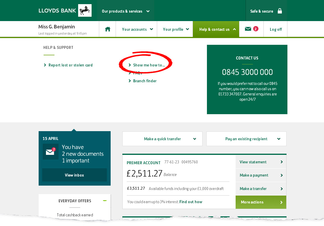Lloyds Bank Internet Banking Help Support with size 1107 X 772