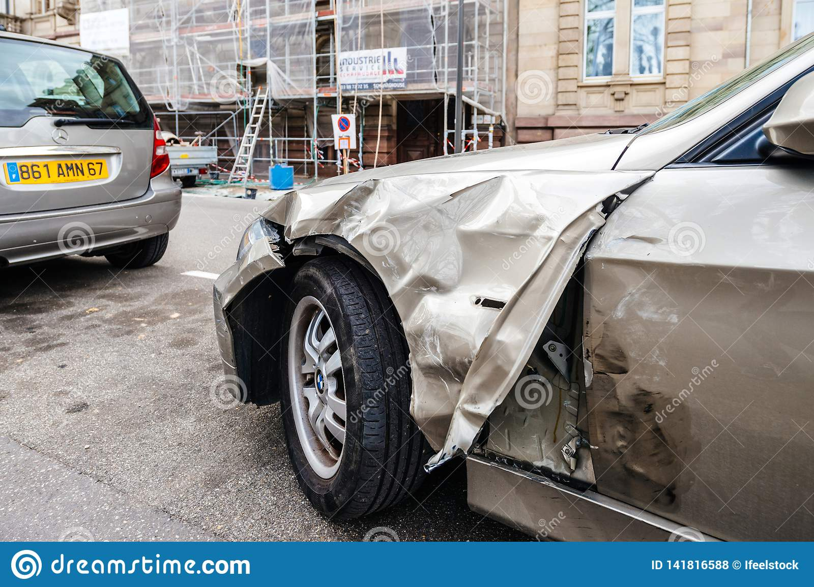 Luxury Bmw German Car Parked City Street Damaged Car throughout sizing 1600 X 1155