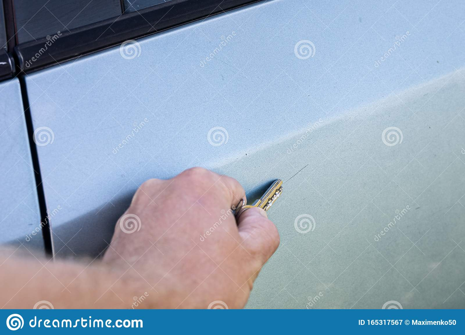 Male Hand Scratches Car Wing With Key Stock Image Image Of throughout dimensions 1600 X 1155