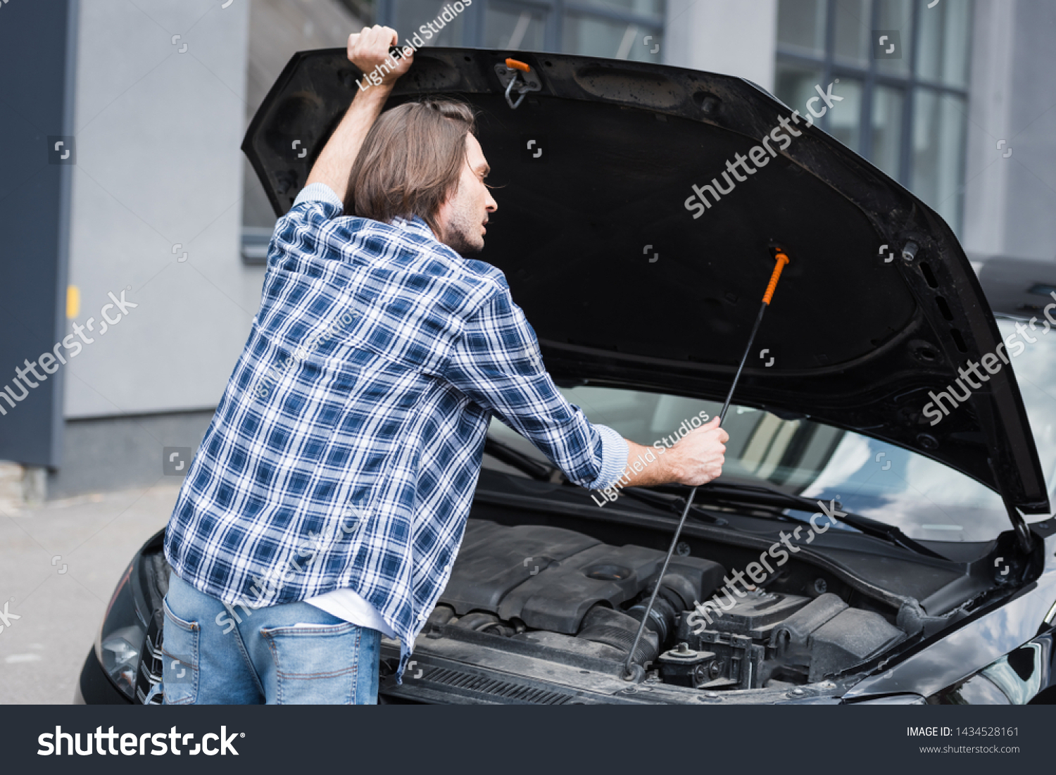 Man Casual Clothes Standing Near Broken Stock Photo Edit pertaining to dimensions 1500 X 1101