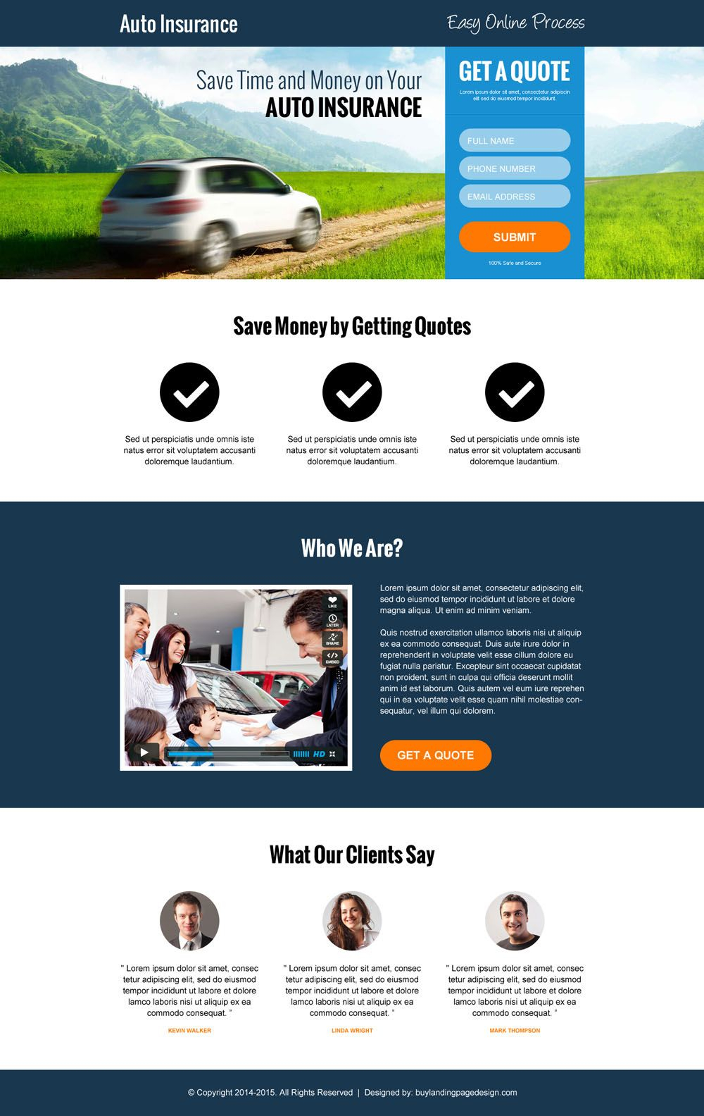 Modern Auto Insurance Lead Capture Landing Page Design pertaining to measurements 1000 X 1584