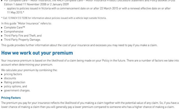 Motor Insurance Premium Excess Discounts Guide Pdf Free intended for size 960 X 1412