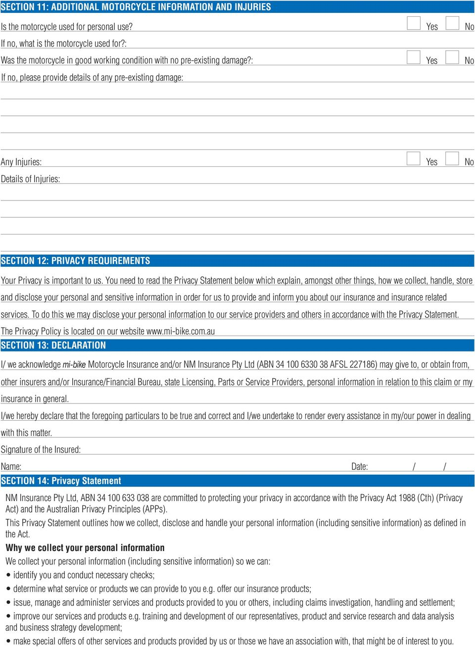 Motorcycle Insurance Claim Form Pdf Free Download pertaining to size 960 X 1307