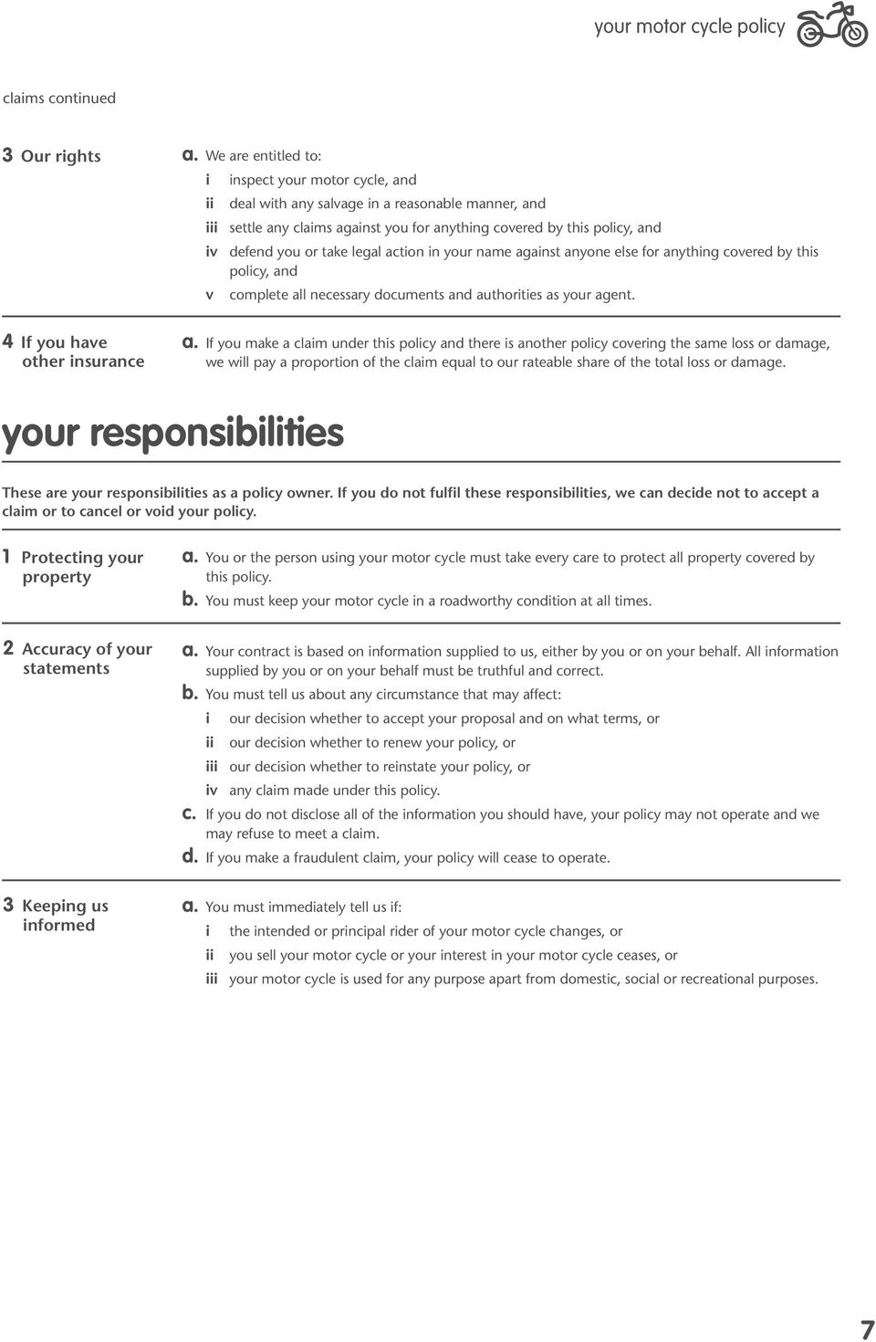 Motorcycle Insurance Policy Wording Pdf Free Download with measurements 960 X 1470