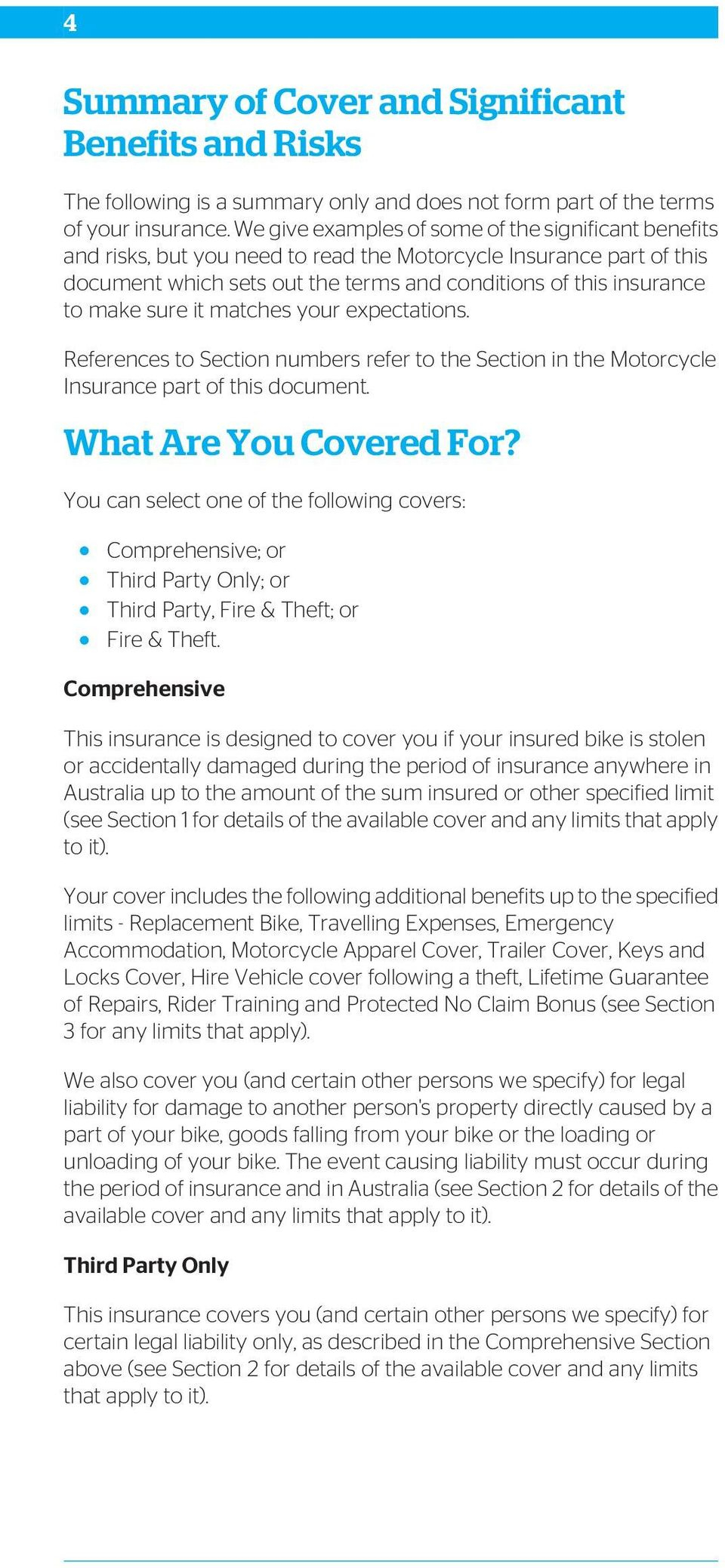 Motorcycle Insurance Qbe Insurance Australia Limited Pdf throughout proportions 960 X 2077