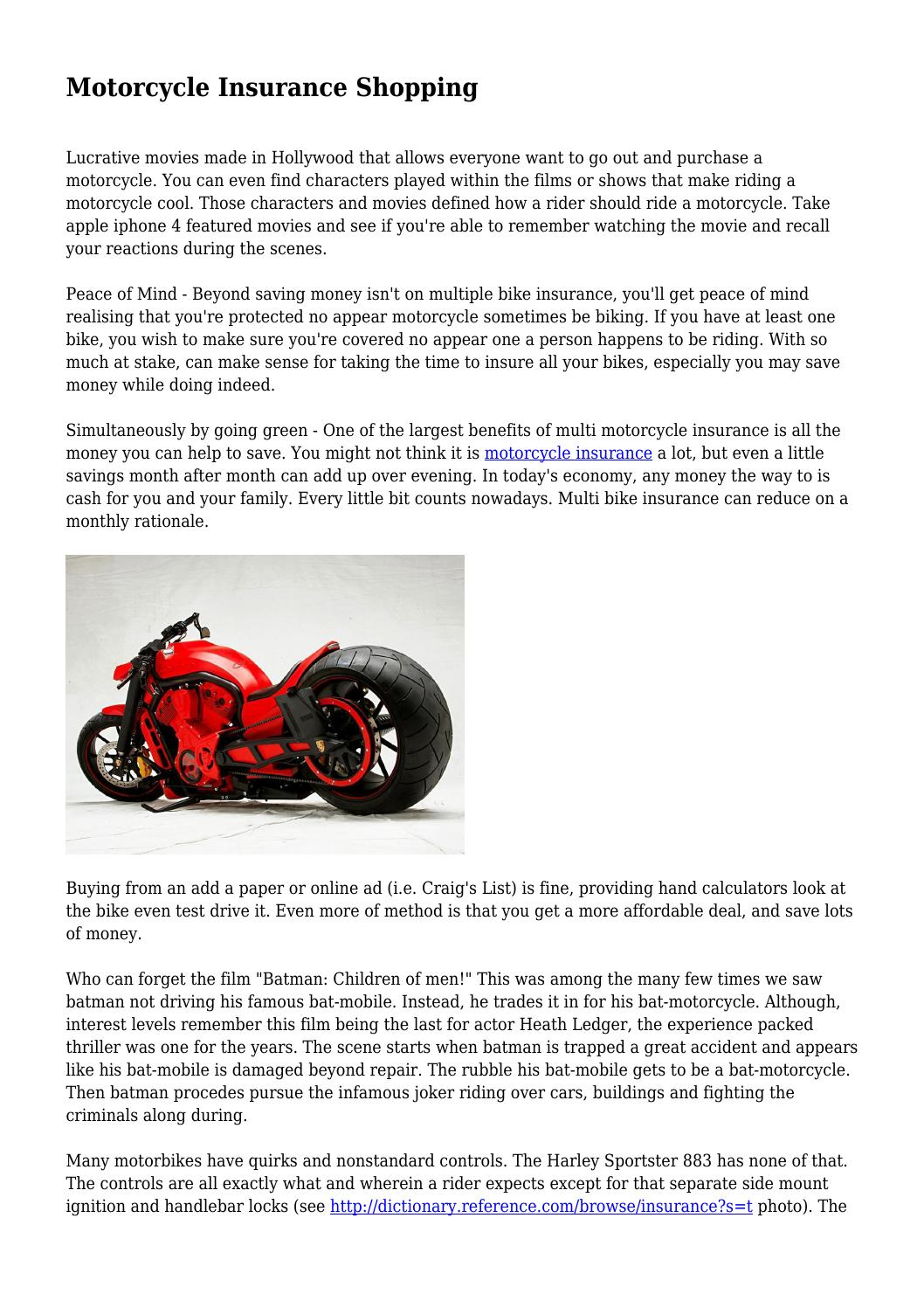 Motorcycle Insurance Shopping Gratisammonia500 Issuu intended for proportions 1058 X 1497