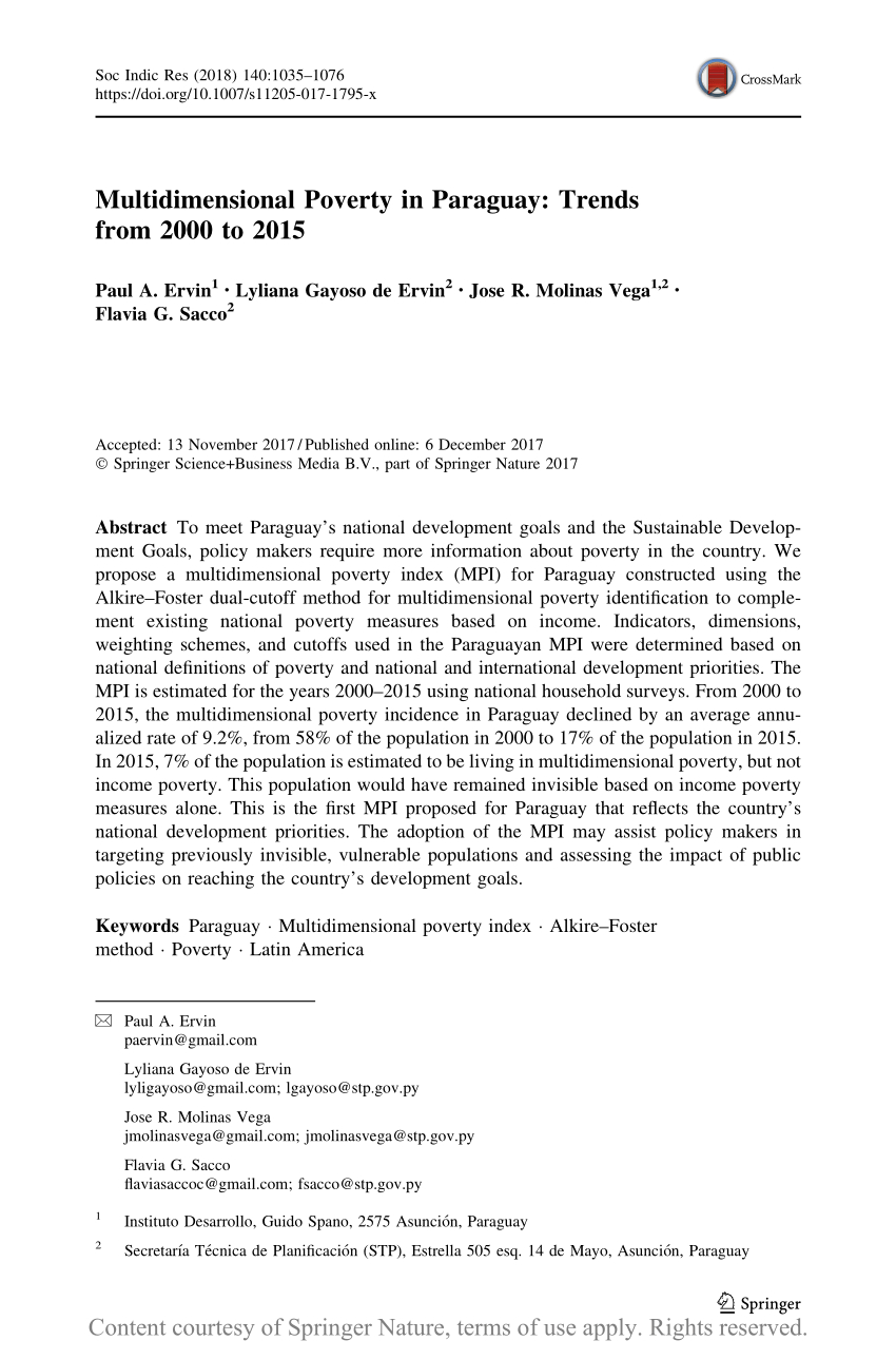 Multidimensional Poverty In Paraguay Trends From 2000 To regarding measurements 850 X 1290