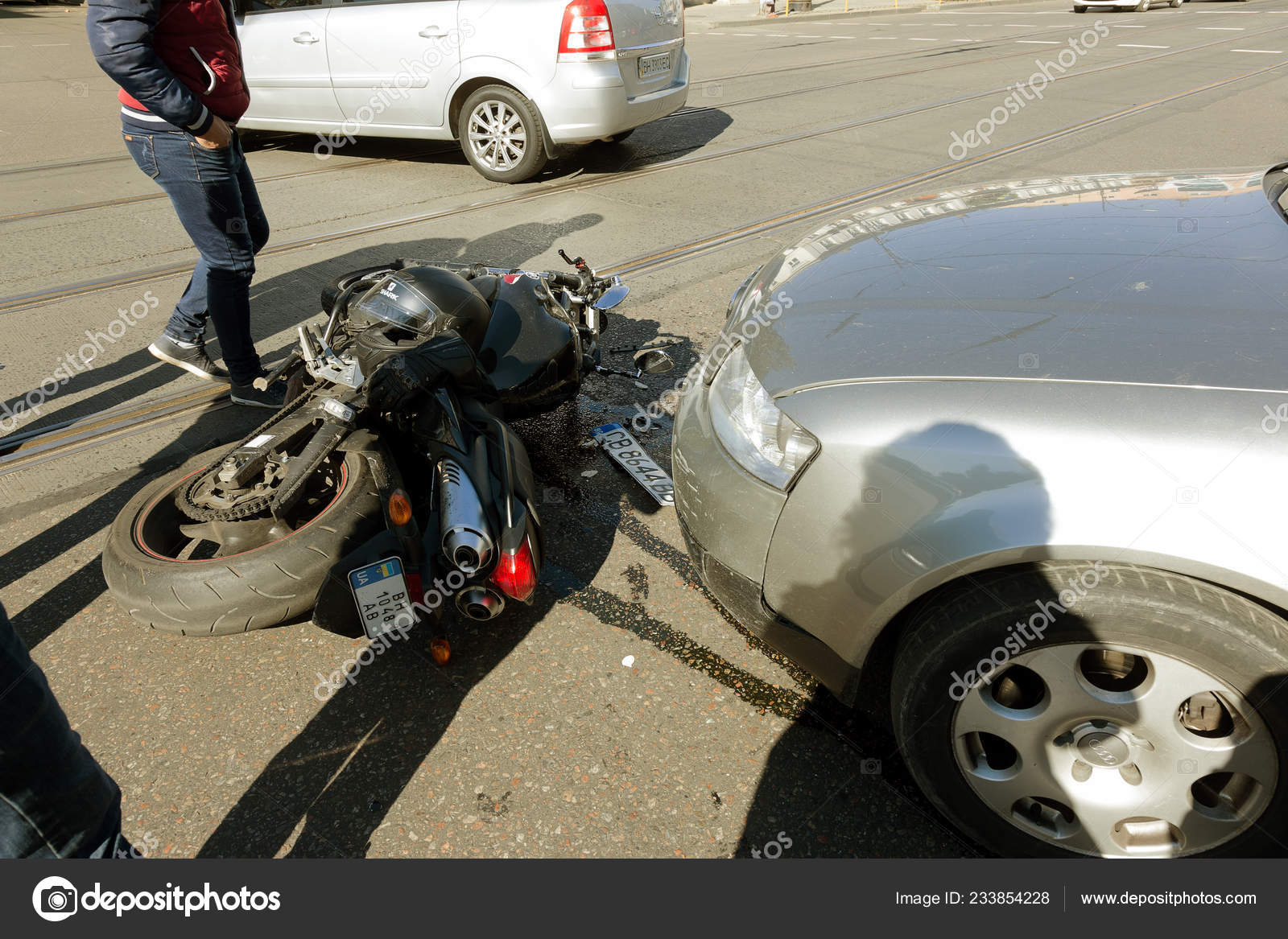 Odessa Ukraine October 2017 Easy Accident Car Motorcycle throughout measurements 1600 X 1167