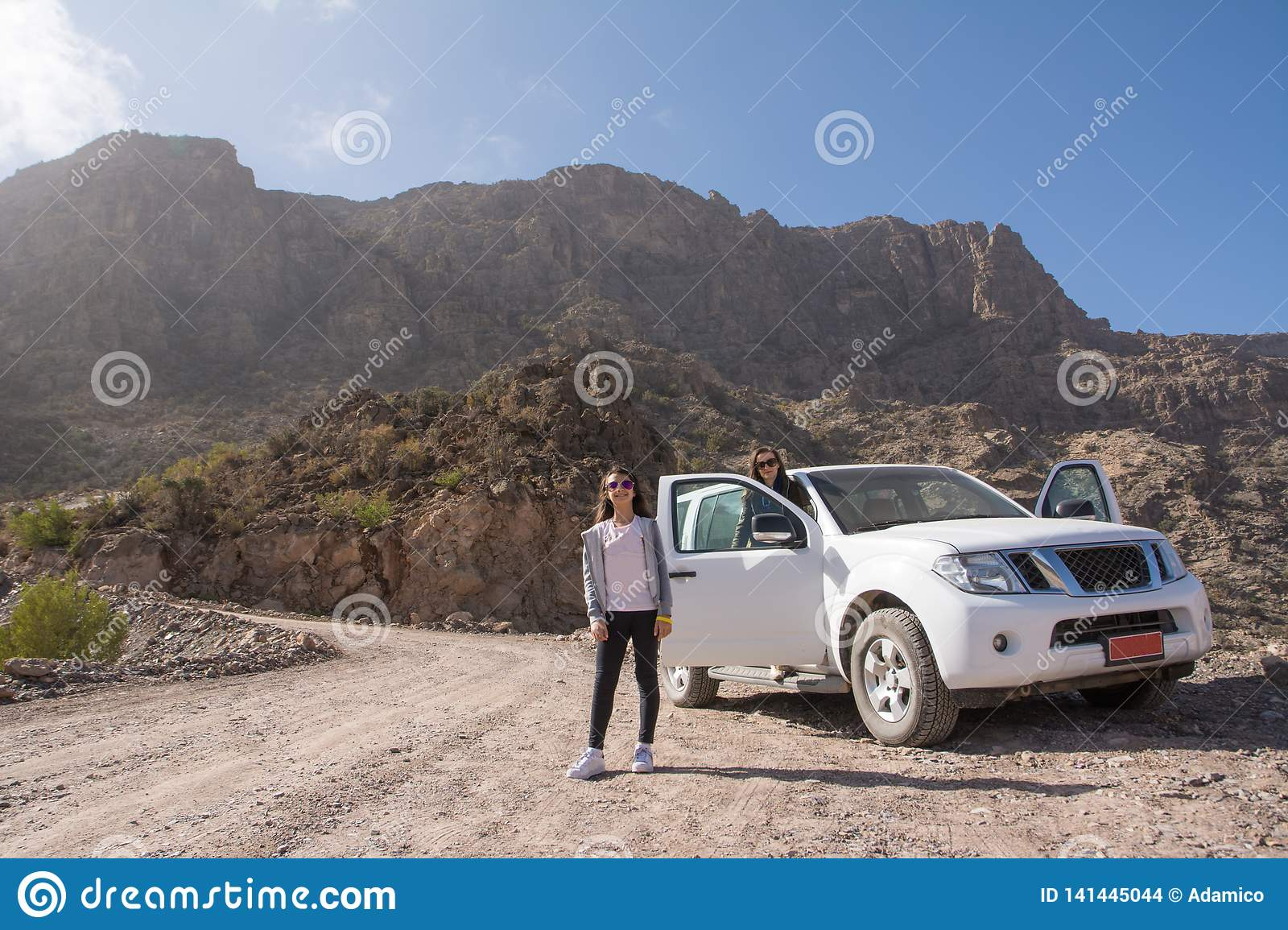 Off Road Vehicle And Tourists On The Jebel Shams Mountains regarding size 1600 X 1155
