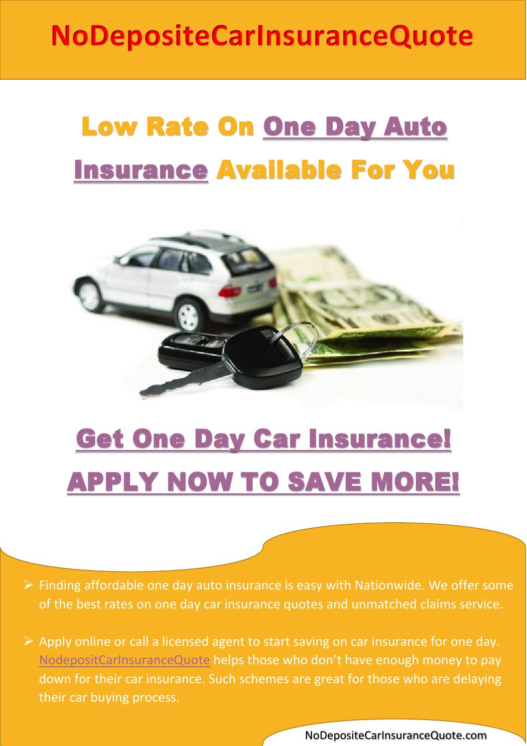 One Day Car Insurance Nodepositcarinsurancequote Issuu intended for size 1058 X 1497