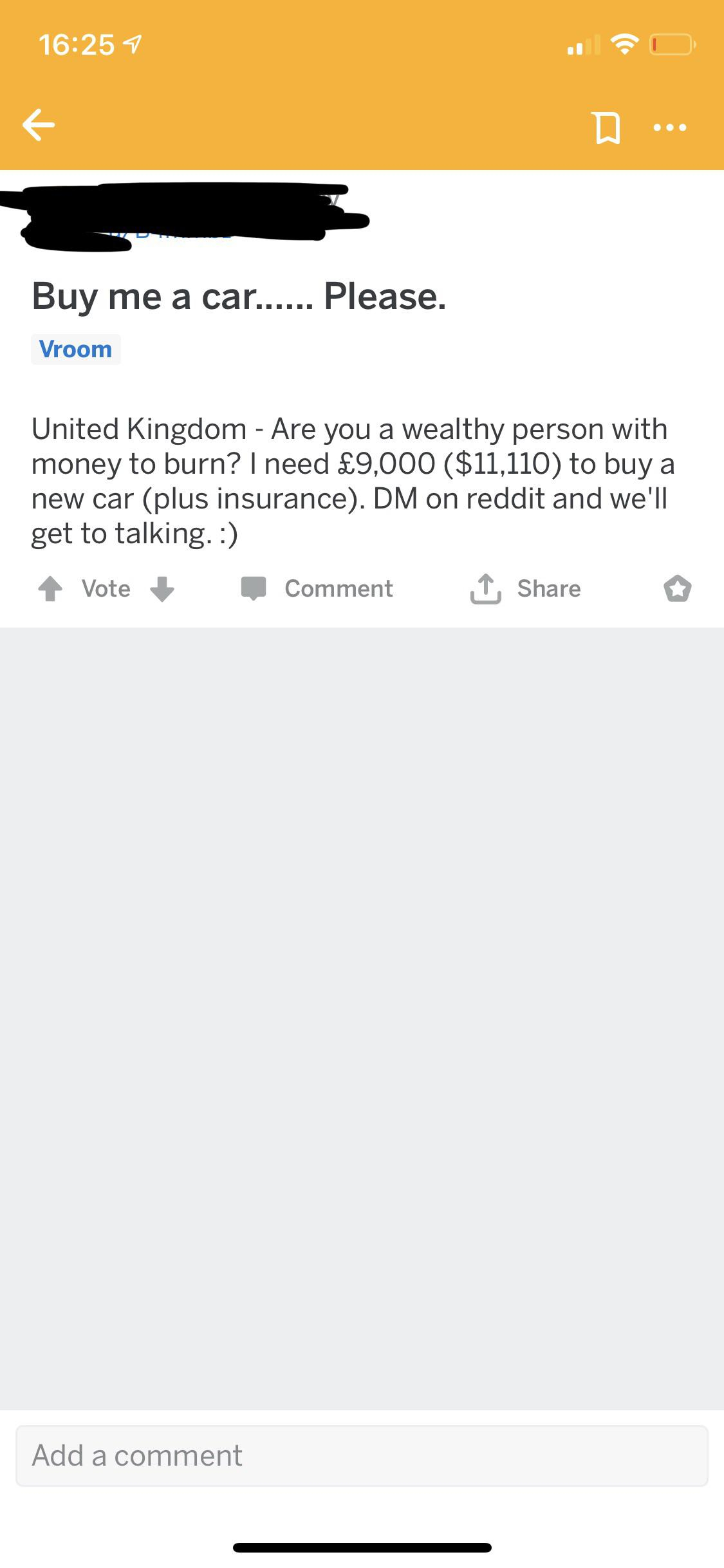 Op Wants Rich Person To Pay For His Car And Insurance throughout sizing 1125 X 2436