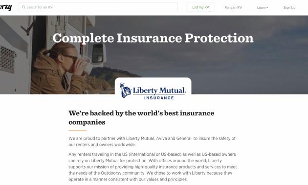 Outdoorsy Partners With Liberty Mutual On Rv Insurance intended for proportions 2828 X 1484