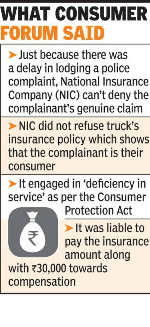 Pay Rs1339l Claim To Truck Owner Insurance Co Told within dimensions 635 X 1379