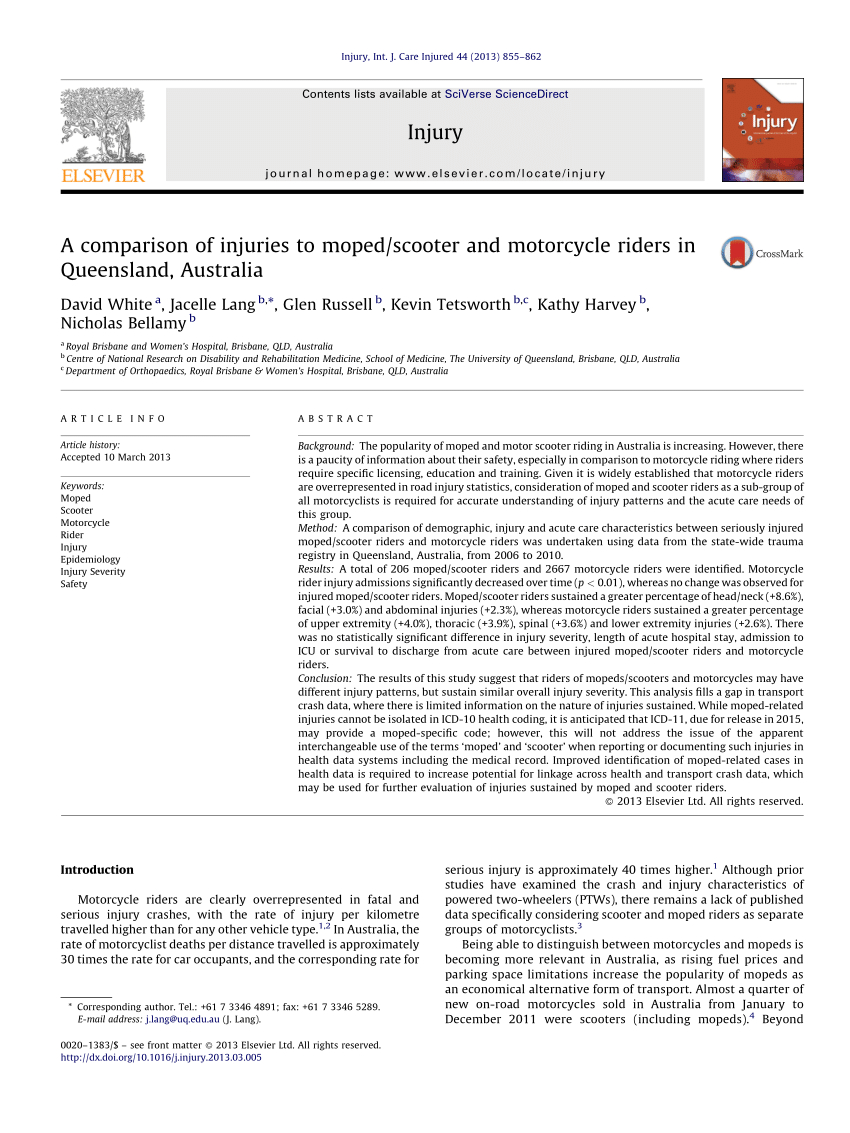 Pdf A Comparison Of Injuries To Mopedscooter And intended for sizing 850 X 1133