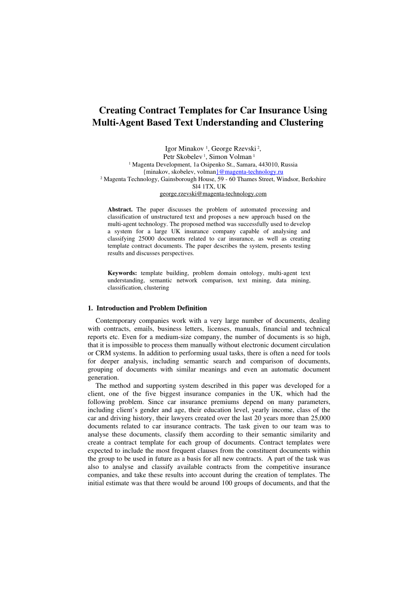 Pdf Creating Contract Templates For Car Insurance Using regarding dimensions 850 X 1203