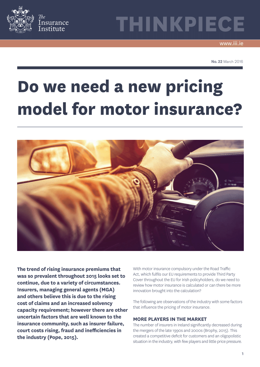 Pdf Do We Need A New Pricing Model For Motor Insurance in proportions 850 X 1202