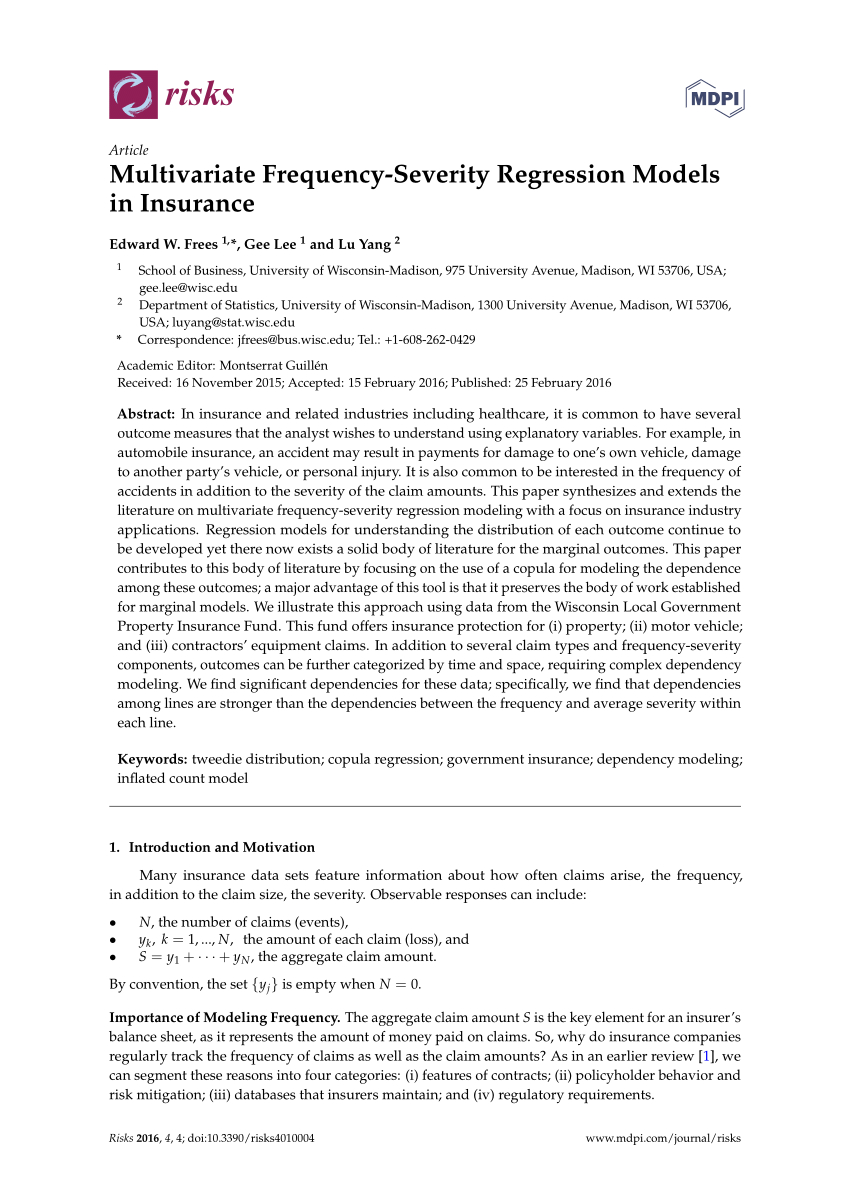 Pdf Multivariate Frequency Severity Regression Models In regarding proportions 850 X 1202