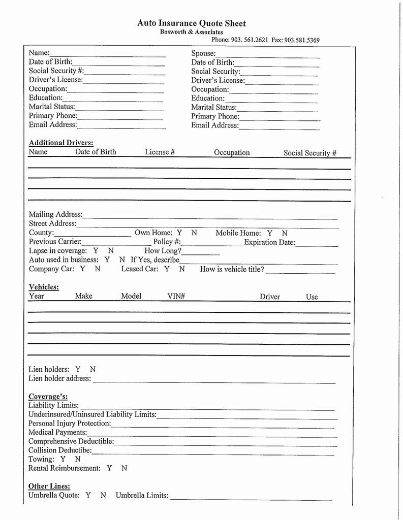 Personal Injury Protection Form New Auto Insurance Forms throughout measurements 793 X 1024