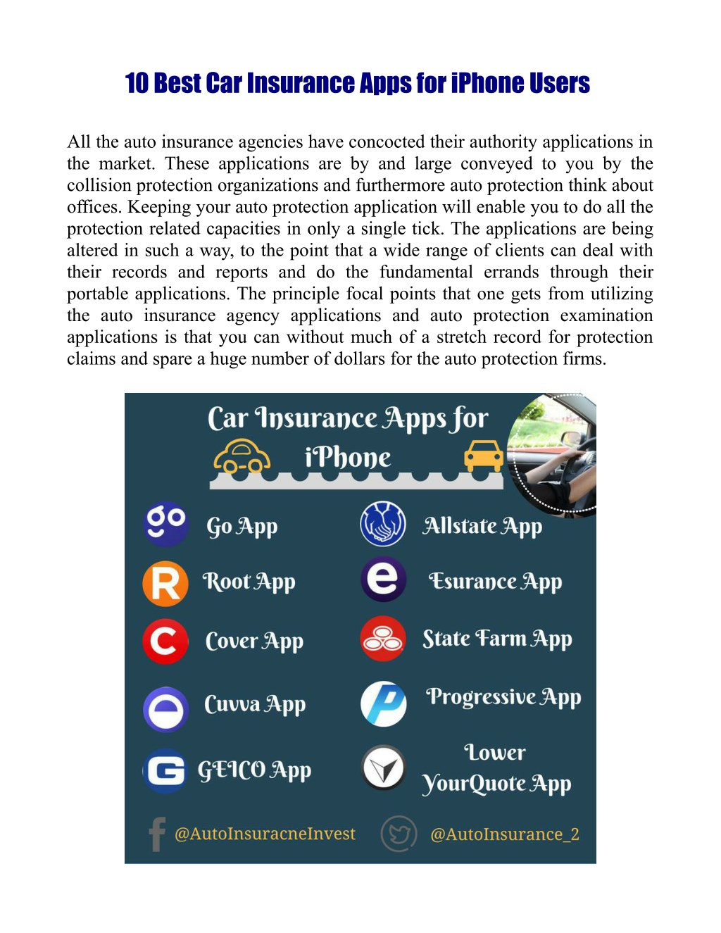 Ppt 10 Best Car Insurance Apps For I Phone Users regarding size 1024 X 1325
