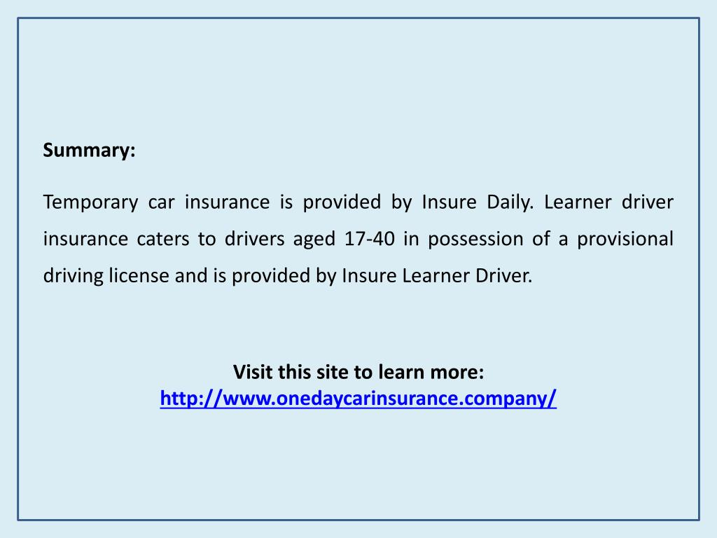 Ppt The Best Provider Of Temporary Car Insurance with regard to sizing 1024 X 768