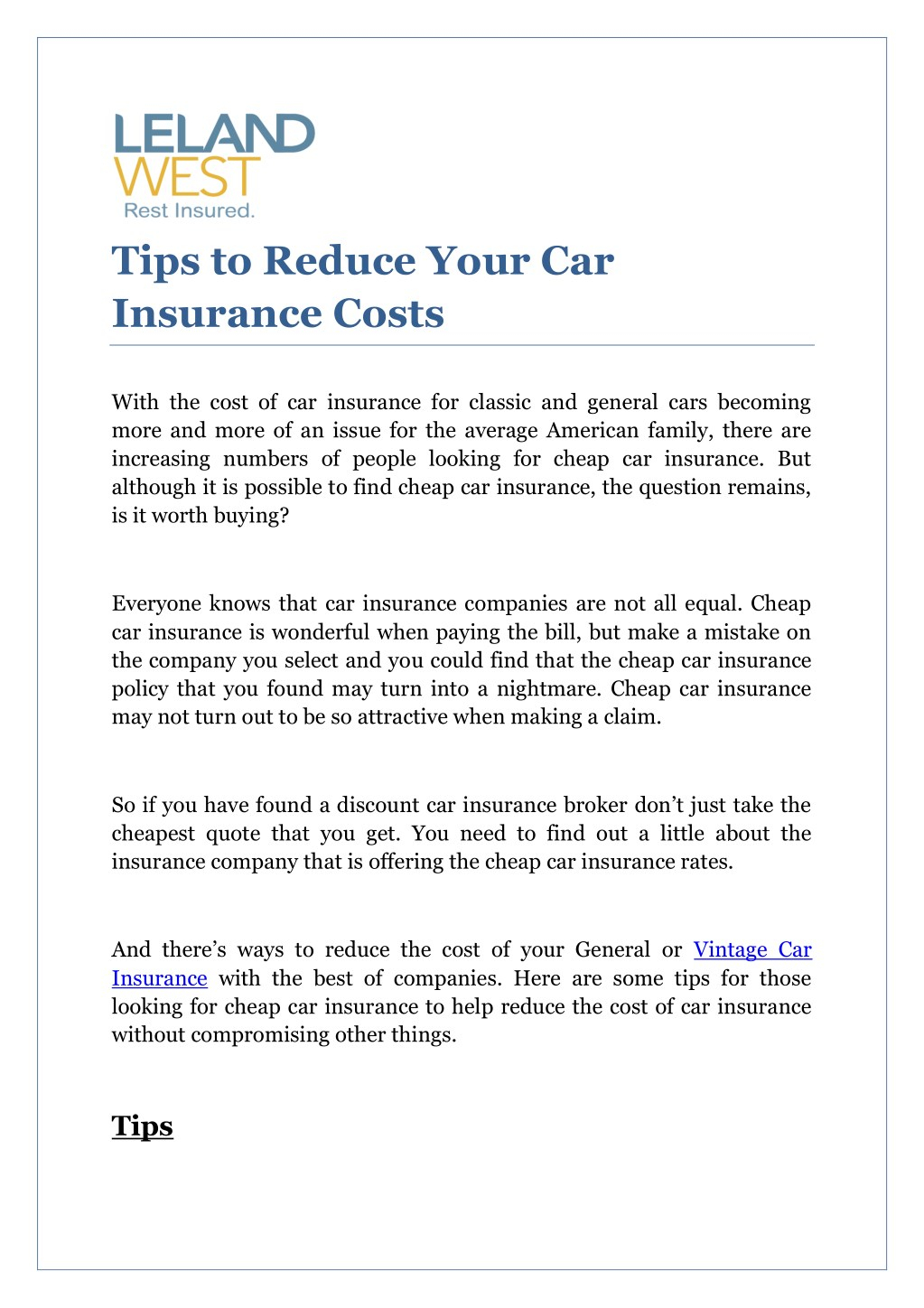 Ppt Tips To Reduce Your Car Insurance Costs Powerpoint within size 1023 X 1448