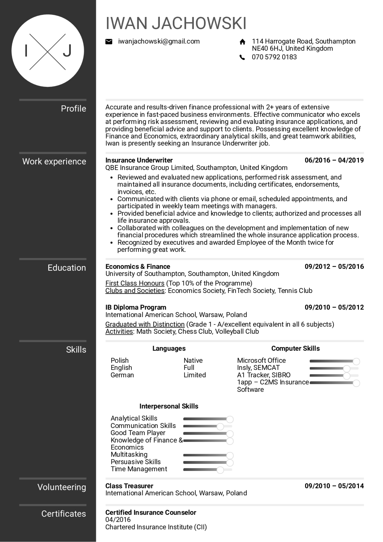 Resume Examples Real People Insurance Underwriter Resume regarding proportions 1240 X 1754