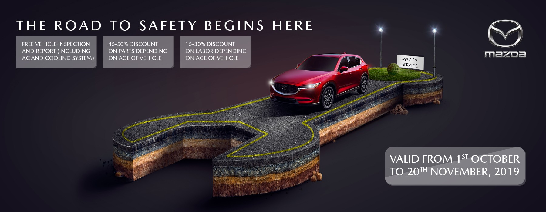 Road To Safety Begins Here with dimensions 1800 X 700