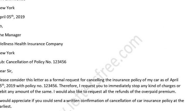 Sample Car Insurance Cancellation Letter Auto Insurance Letter in proportions 1280 X 720