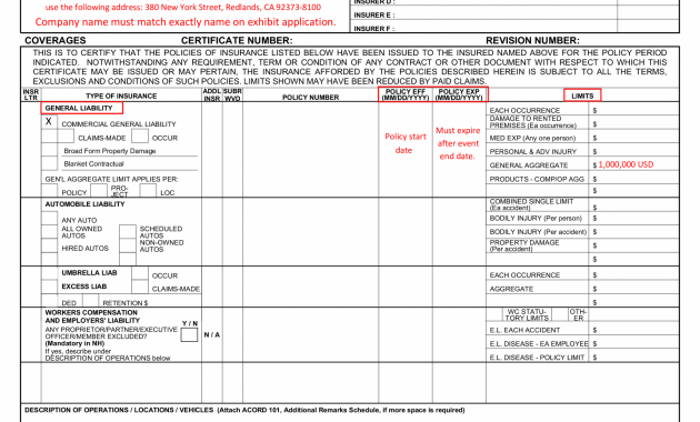 Sample Certificate Of Insurance Coi Sample Certificate in proportions 2550 X 3300