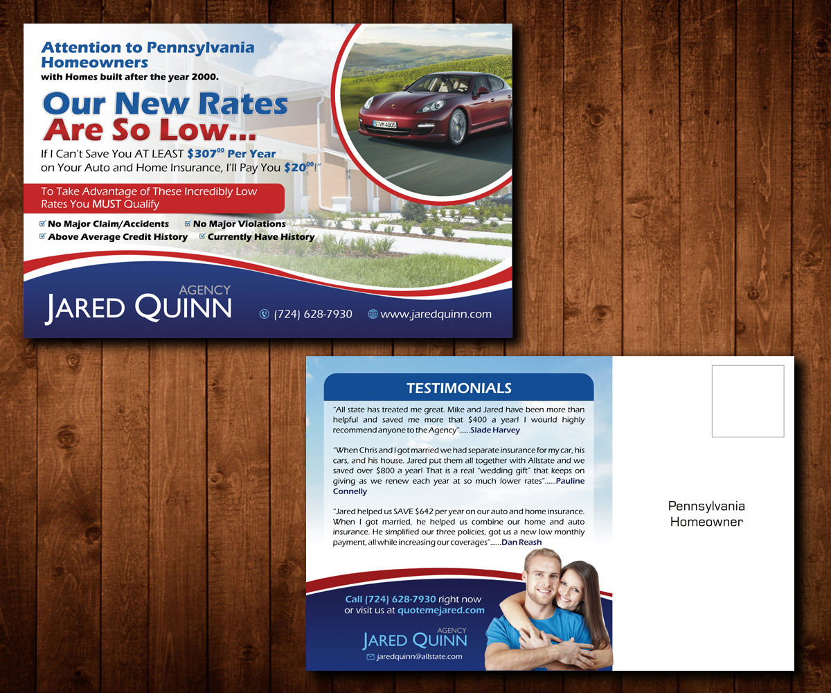 Serious Modern Car Insurance Postcard Design For A Company throughout size 1200 X 1000