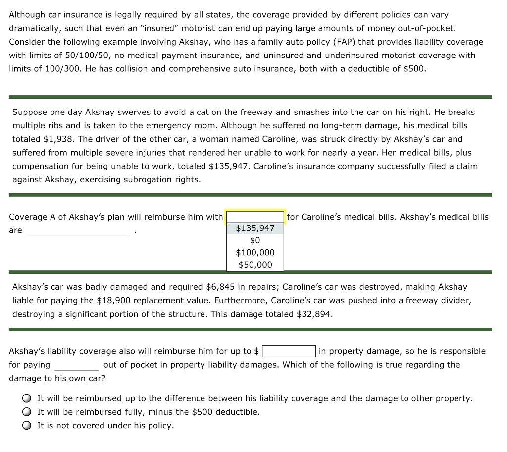 Solved Although Car Insurance Is Legally Required All with regard to size 1024 X 912