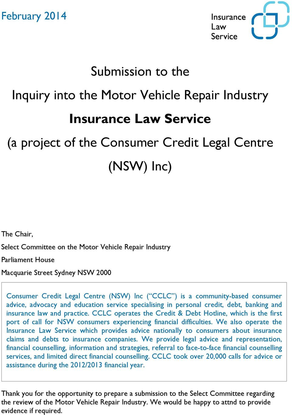 Submission To The Inquiry Into The Motor Vehicle Repair with regard to size 960 X 1361