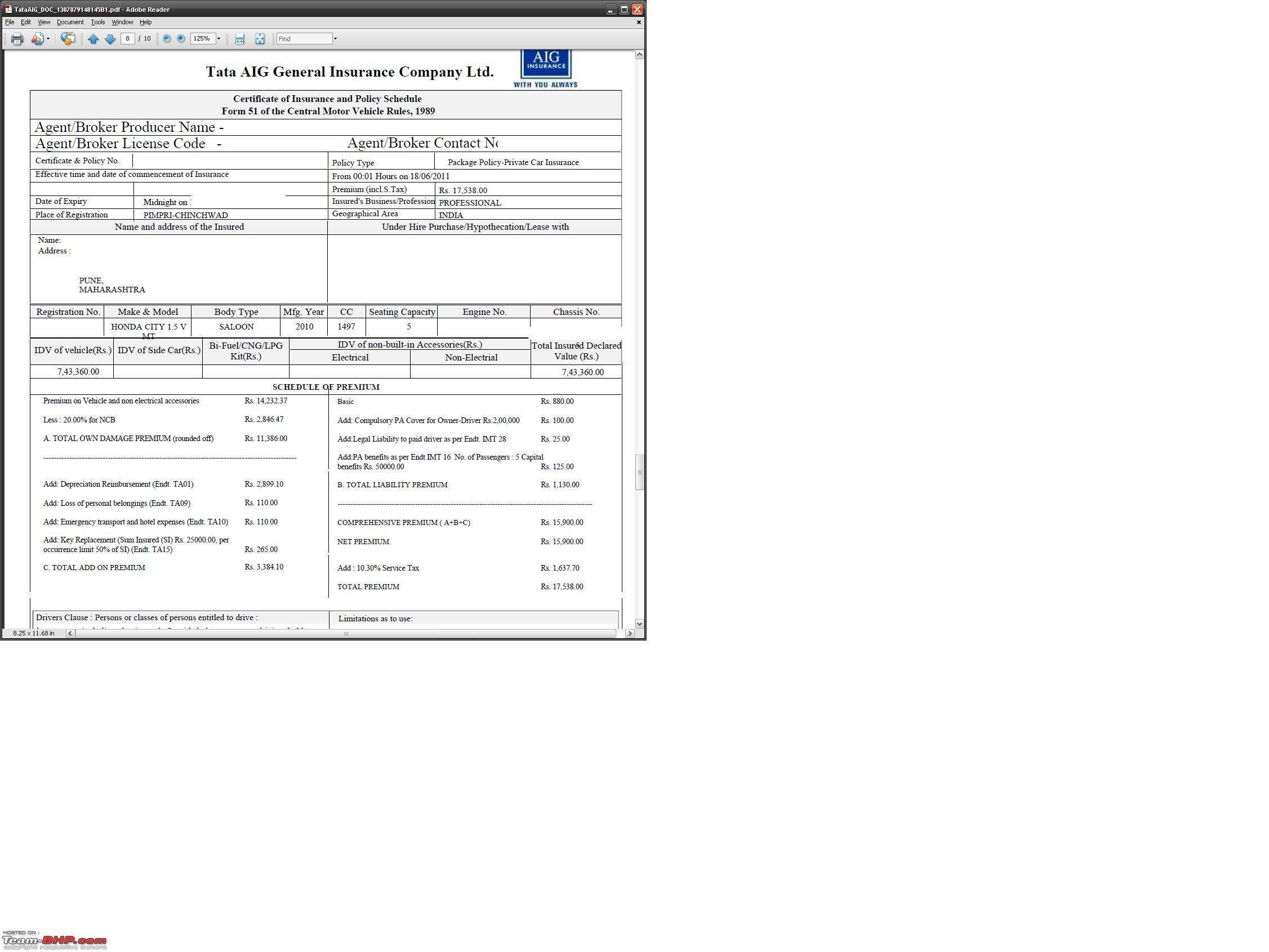 Tata Aigs 0 Depreciation Car Insurance Page 4 Team Bhp regarding sizing 2253 X 1690