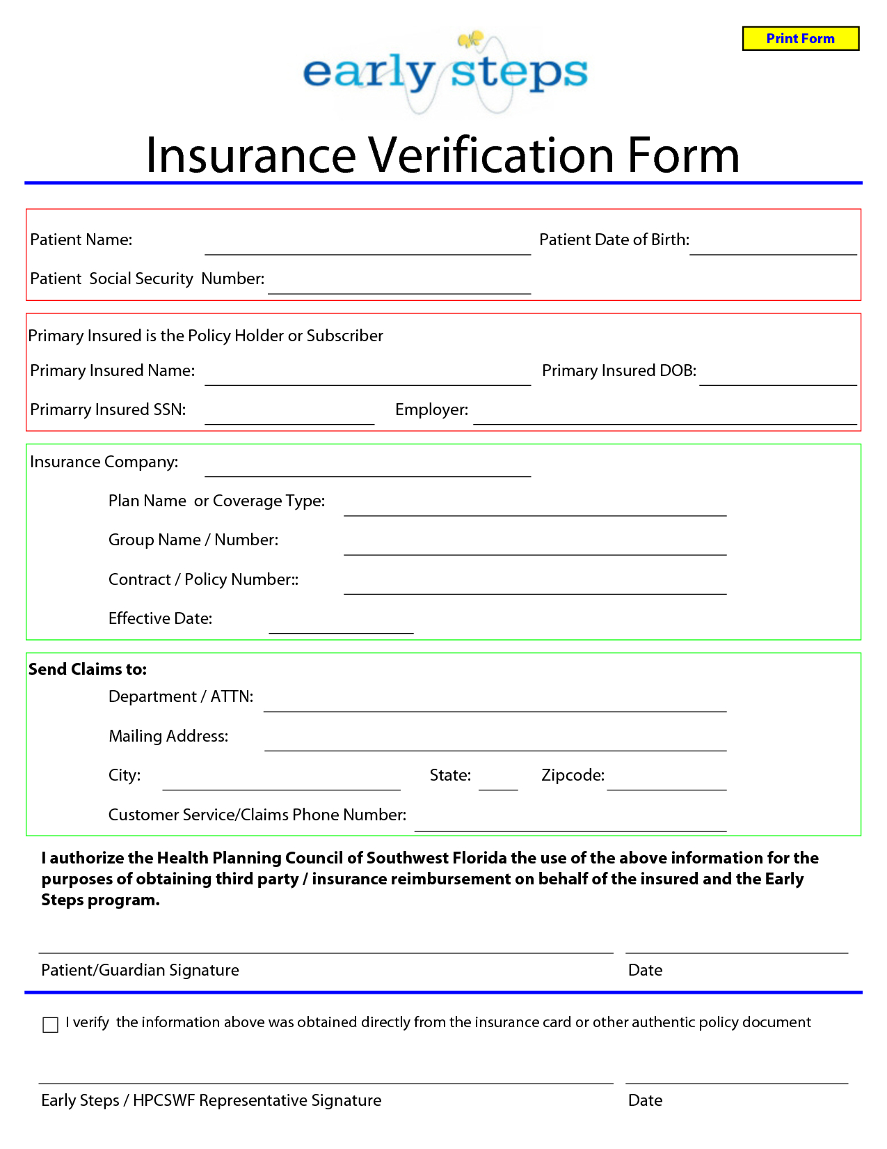 Template For Insurance Information In Planner Blank within dimensions 1275 X 1650
