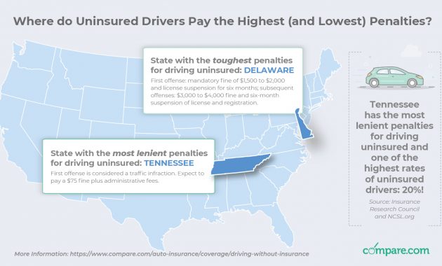 The Consequences Of Driving Uninsured Infographic with sizing 1600 X 900