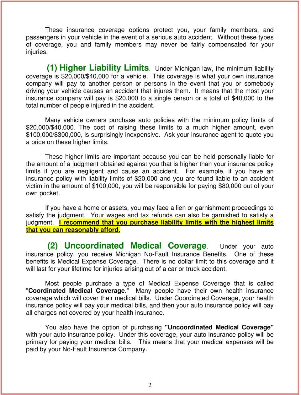 The Michigan Auto Insurance Report Pdf Free Download regarding sizing 960 X 1258