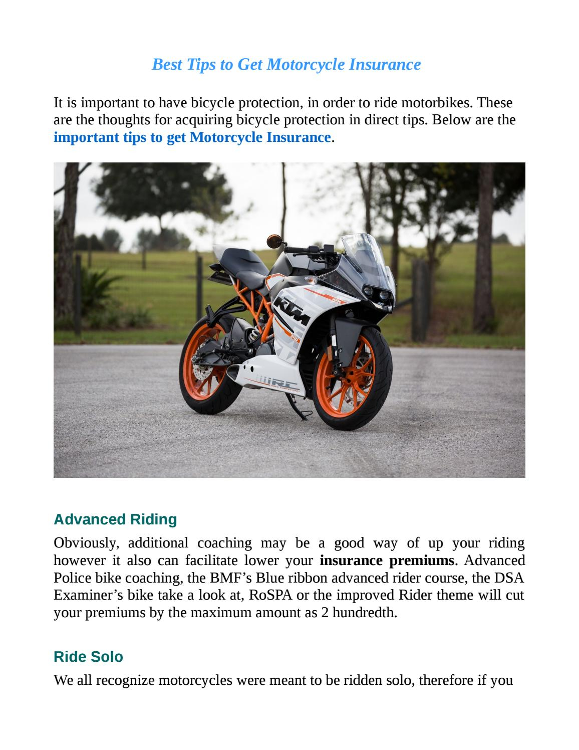 Tips To Get Motorcycle Insurance Raj Joshi Issuu intended for dimensions 1156 X 1496
