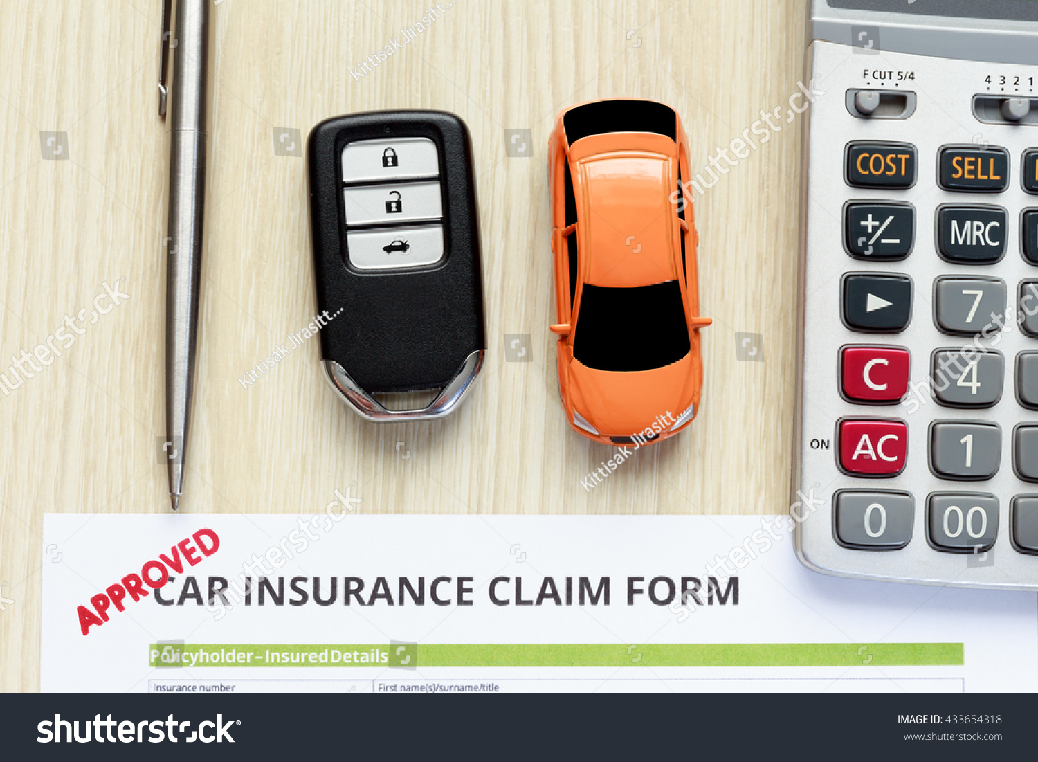 Top View Approved Car Insurance Claim Stock Photo Edit Now intended for proportions 1500 X 1101