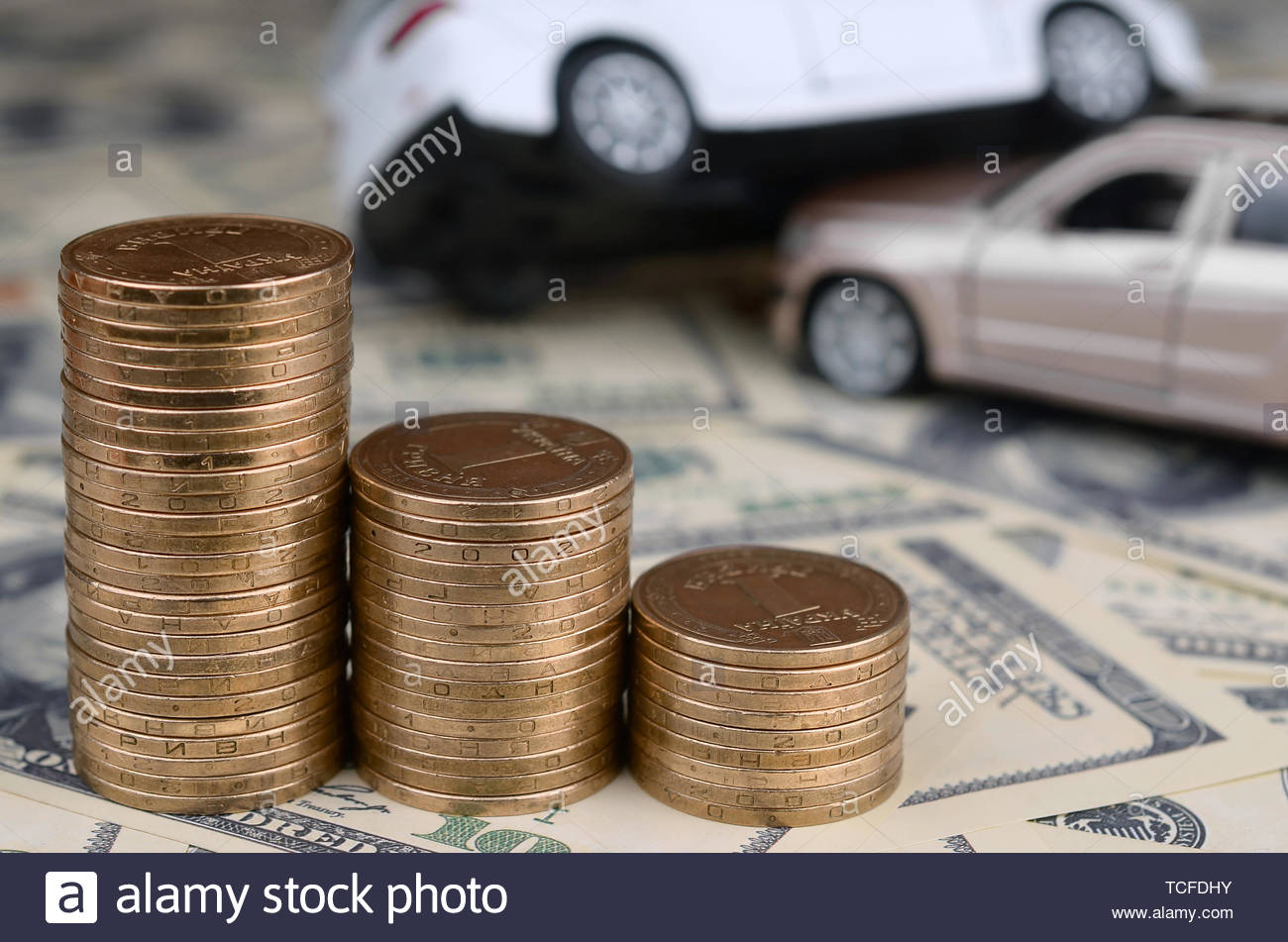 Toy Car In Accident On A Background Of 100 Dollar Bills And throughout dimensions 1300 X 951