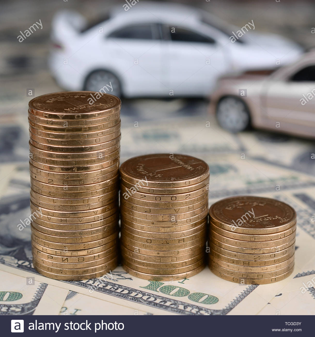 Toy Car In Accident On A Background Of 100 Dollar Bills And within size 1300 X 1390