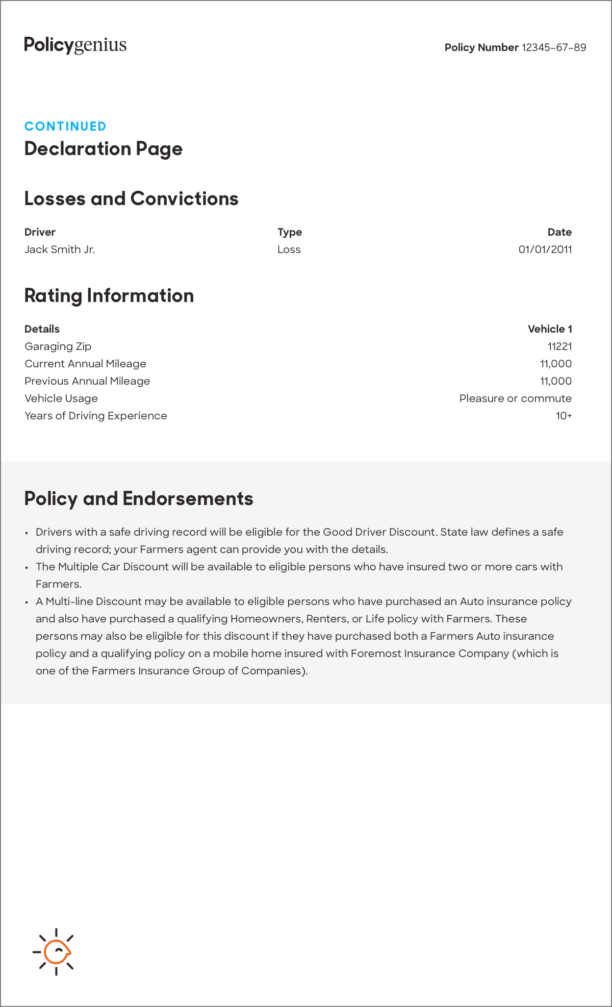 Understanding Your Car Insurance Declarations Page within proportions 1200 X 1974