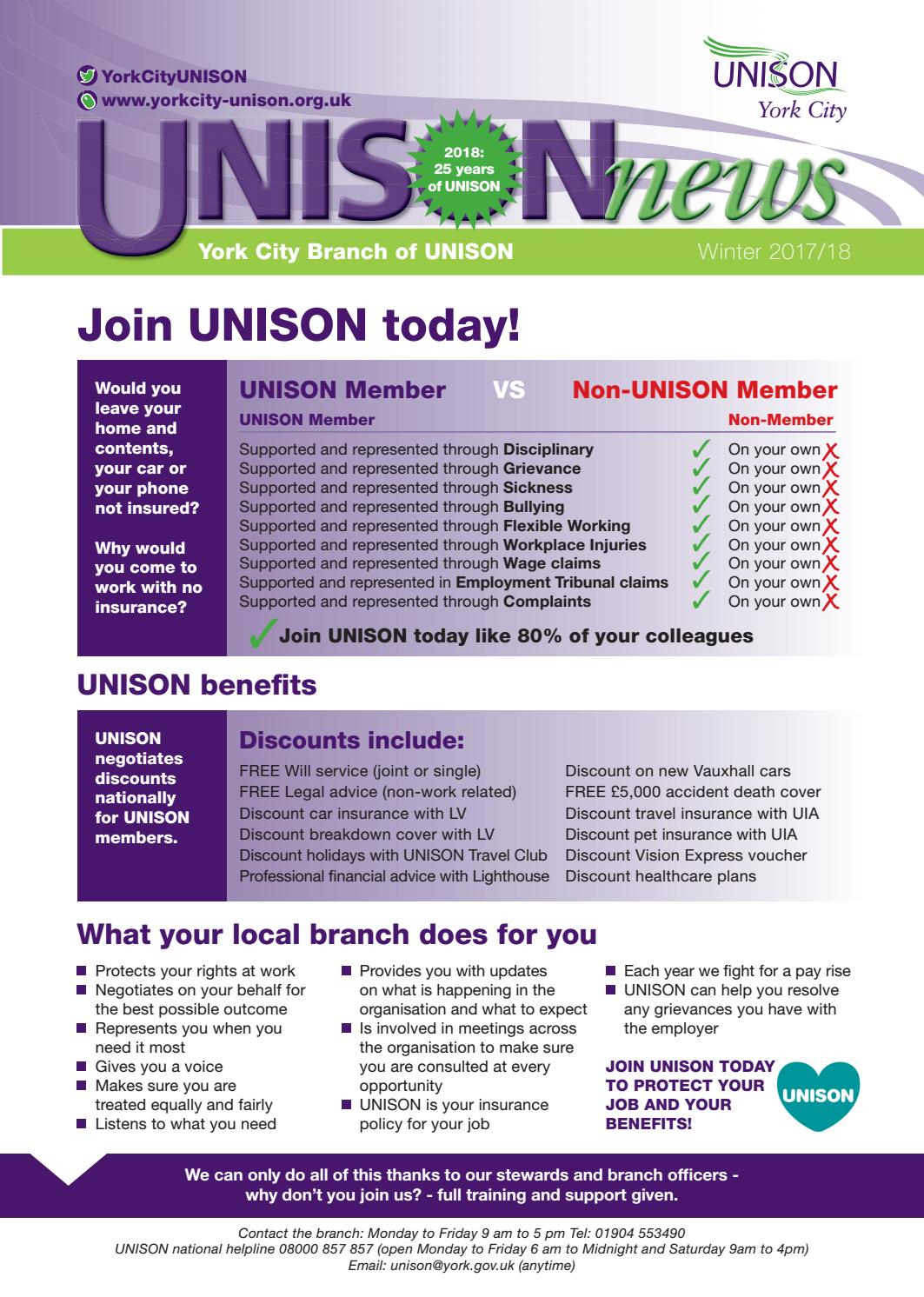 Unison York City Newsletter January 2018 Unisonyh Issuu within proportions 1063 X 1492